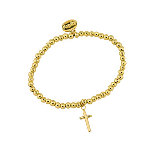 5MM Gold Ball Cross Charm