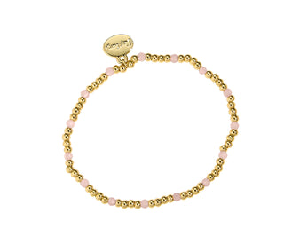 3MM Rose Quartz Gold Bracelet