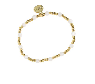 3MM Gold Ball w/ Moonstone Bracelet