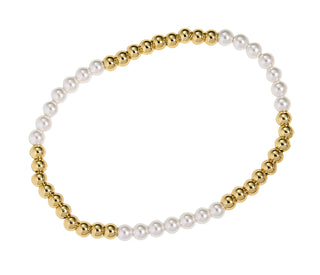 4MM Cluster Pearl & Gold Bracelet