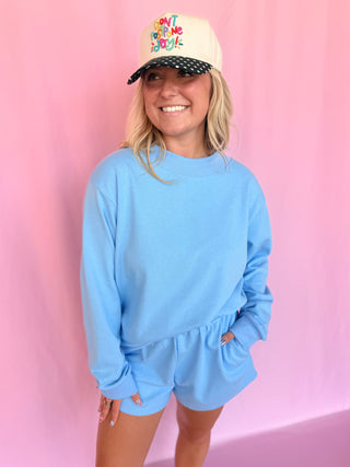 Mock Neck Terry Sweatshirt