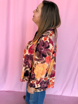 girl wearing floral top 