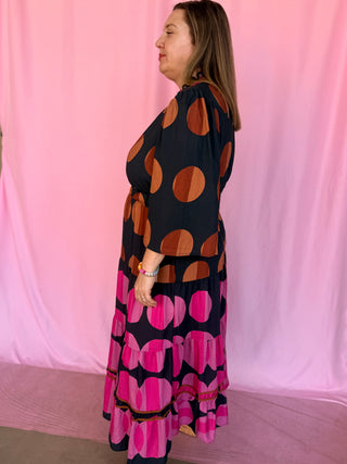 Polka Dot Midi Dress- Curvy
