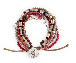 Beaded Love Bracelet- Garnet