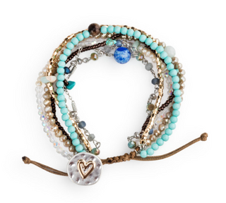 Beaded Love Bracelet- Turquoise