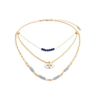 Indigo Beaded Prayer Necklace
