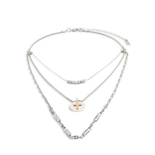 Gray Beaded Prayer Necklace