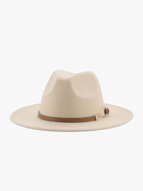 Beige Leanna Buckle Hat