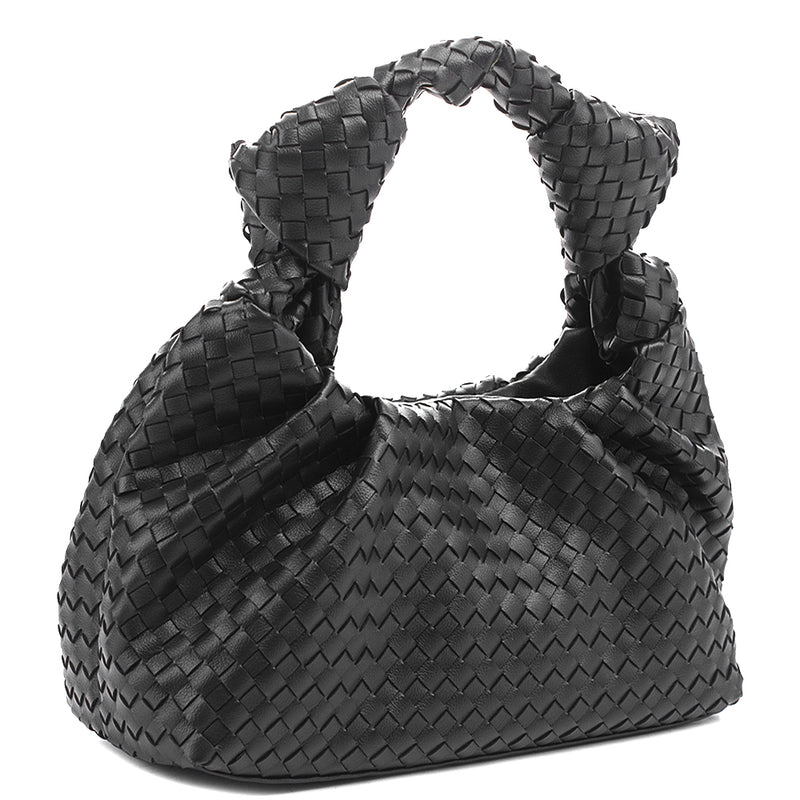 Black Braid Knot Shoulder Bag