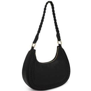 Black Curve Braided Purse