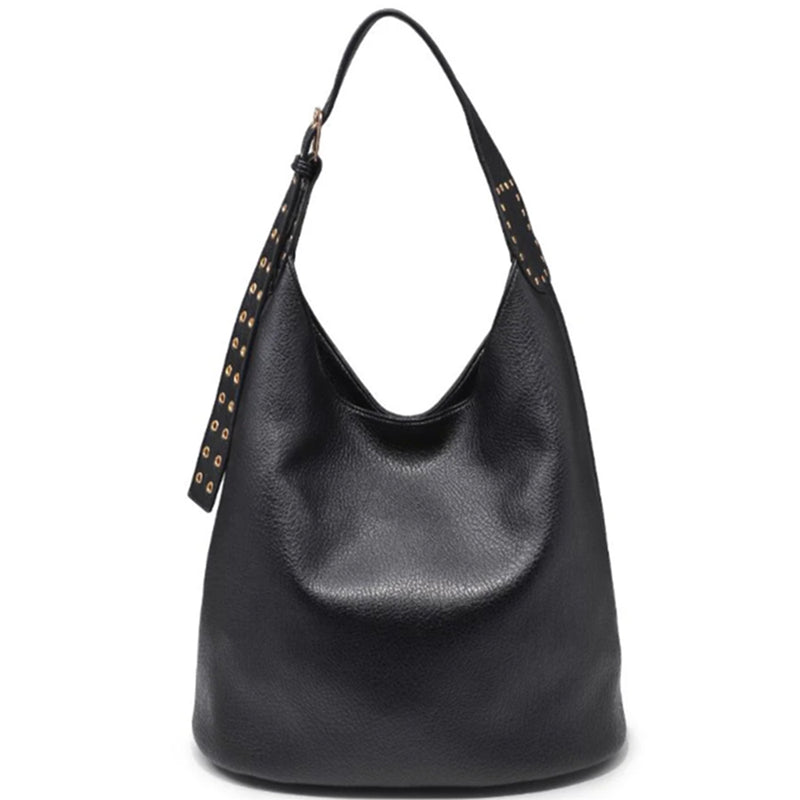 Black Buckle Hobo Bag