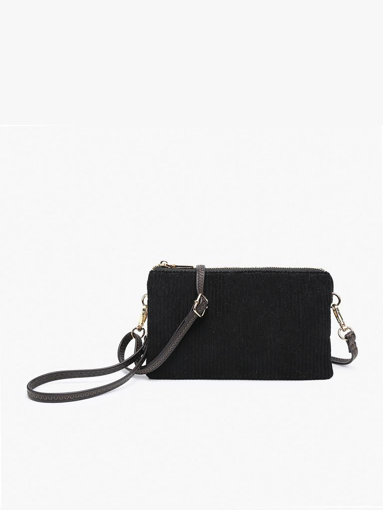 Black Corduroy Riley Wristlet