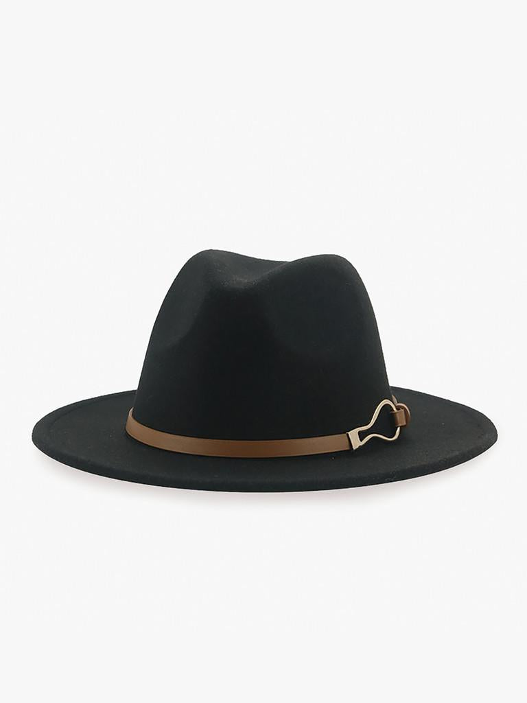 Black Leanna Buckle Hat