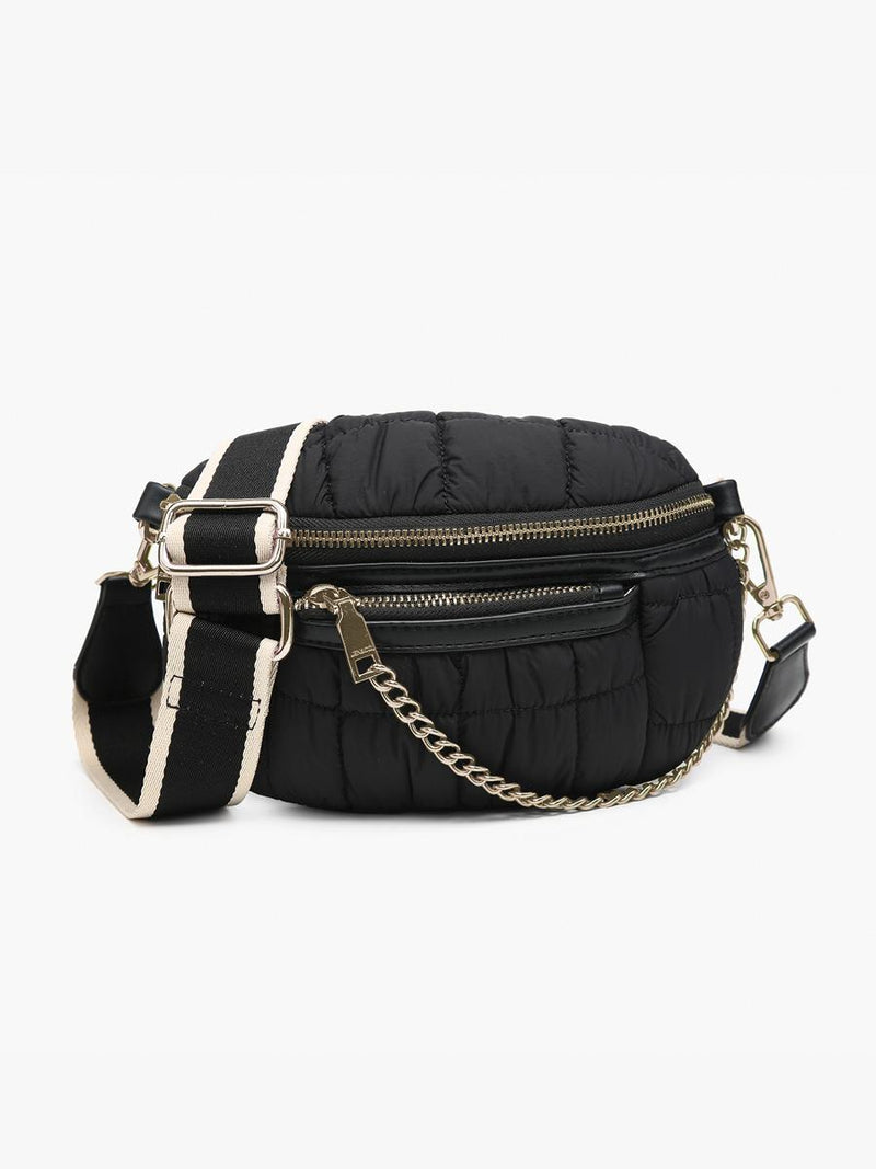 Black Mabel Quilted Belt Bag