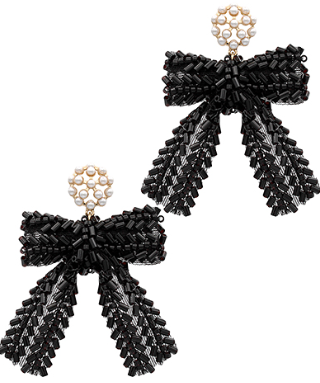 Black Ribbon Earring