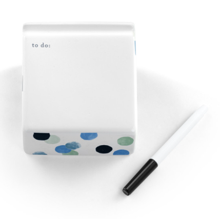 Blue Dots Ceramic Notepad