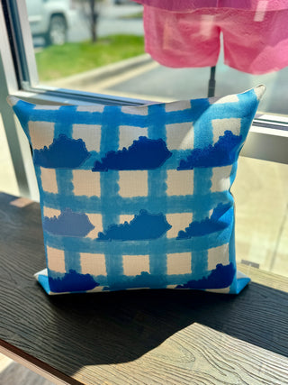 Blue KY Gingham Pillow