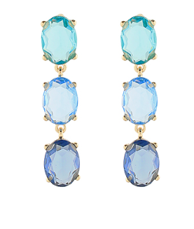 Blue 3 Drop Earring