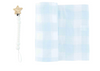 Blue Gingham Swaddle & Paci Cl