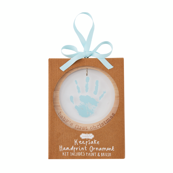 Blue Handprint Ornament