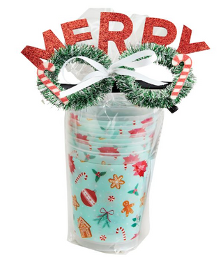 Blue Holiday Party Cup Set