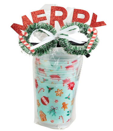 Blue Holiday Party Cup Set