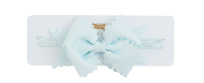 Blue Scallop Bow Baby Headband