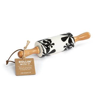 Bold Floral Ceramic Rolling Pin