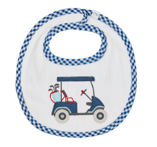 Boy Golf Cart Applique Bib