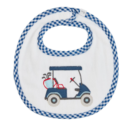 Boy Golf Cart Applique Bib