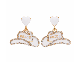 Bride Cowgirl Hat Earring