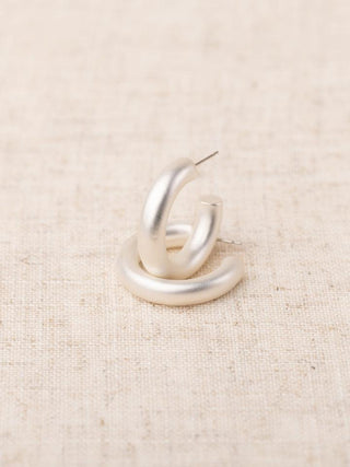 Brushed Silver Sara Earring