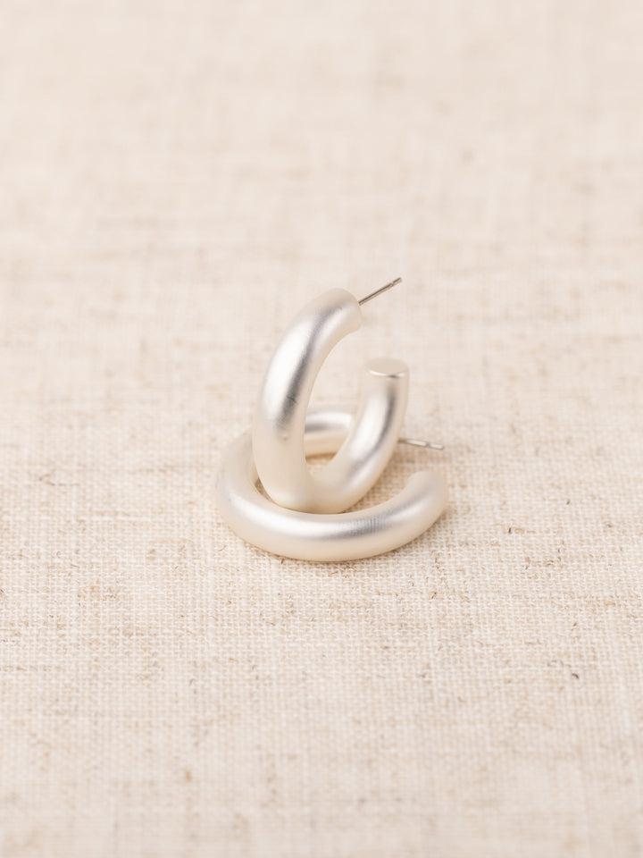 Brushed Silver Sara Earring