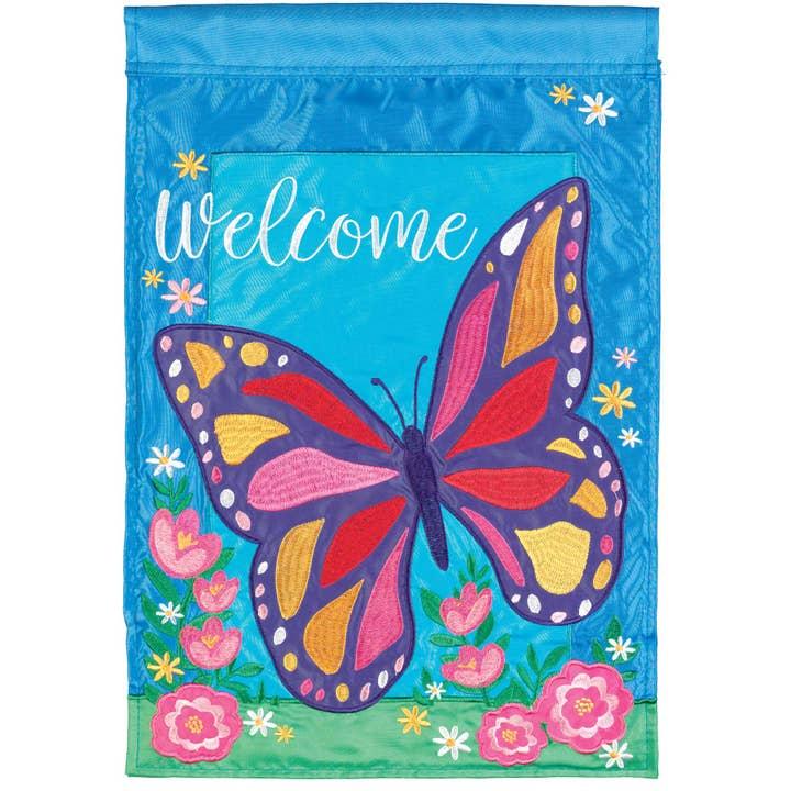 Butterfly Welcome Garden Flag