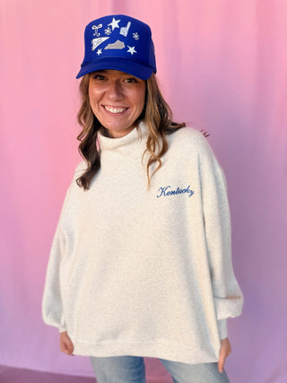 Kentucky Embroidered Mock Neck