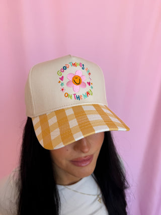 Embroidered Good Things are on the Way Trucker Hat
