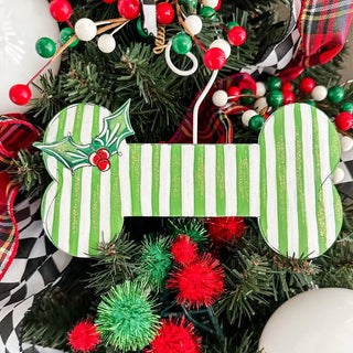 Dog Bone Holly Ornament