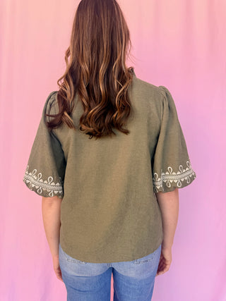 Embroidered Darling Top