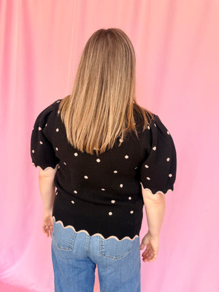 Moving Up Dot Sweater- Curvy