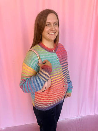 Space Dye Striped Cardigan