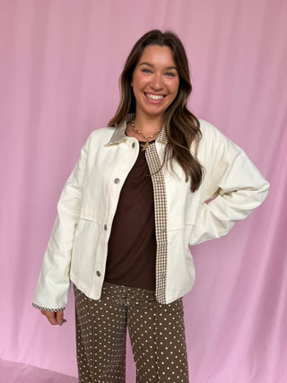 Gingham Contrast Jacket