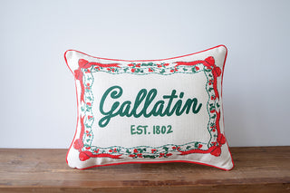Grandmillennial Hometown Christmas Pillow