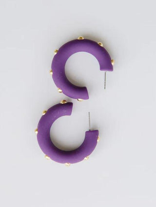 Candace Plum Medium Hoop