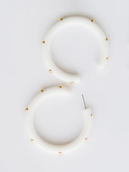 Candace White Large Hoop