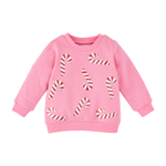 Candy Cane Toddler Sweatshirt Pink