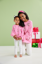 Candy Cane Toddler Sweatshirt Pink