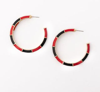 Large Ashlynn Red&Black Hoop