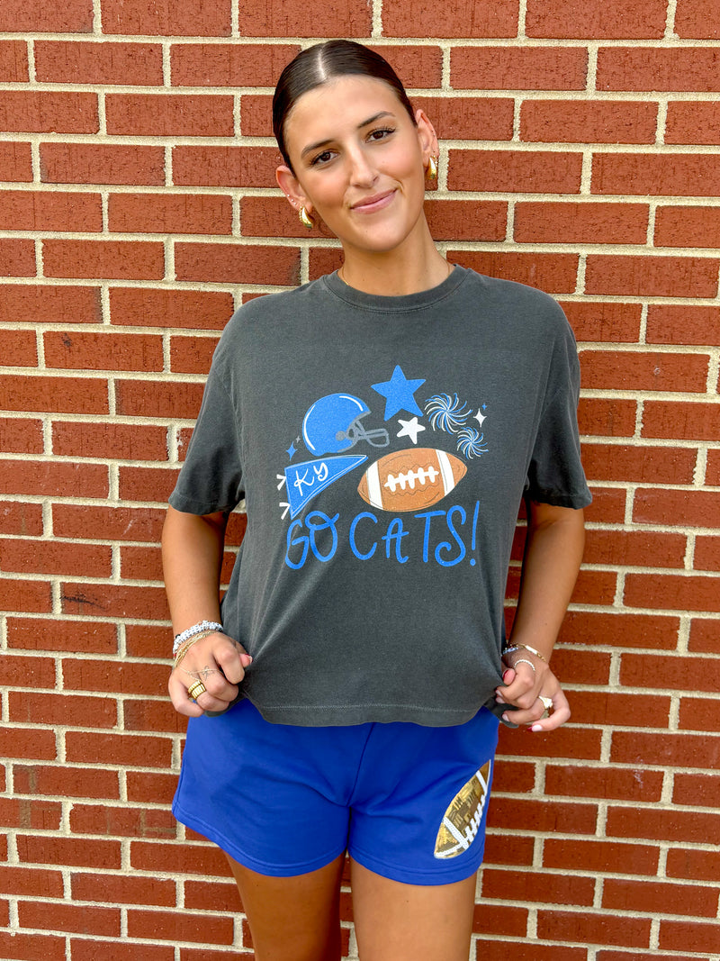 Cats Football Pride Crop Tee