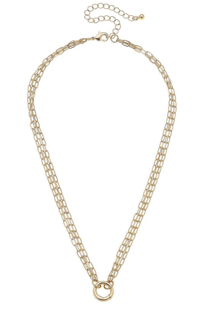 Celia 3 Row Charm Necklace