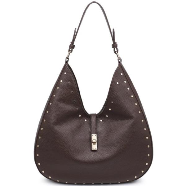 Chocolate Lock Loop Shoulder Bag